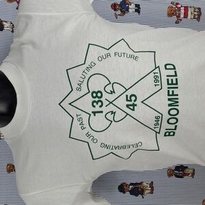 Vintage 1991 Boy Scouts Troop 138 Bloomfield graphic white & green Med t-shirt